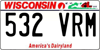 WI license plate 532VRM