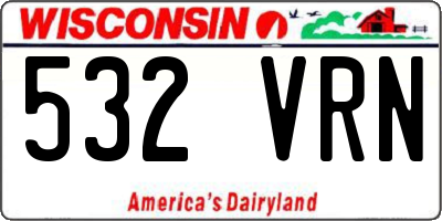 WI license plate 532VRN
