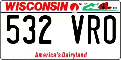 WI license plate 532VRO