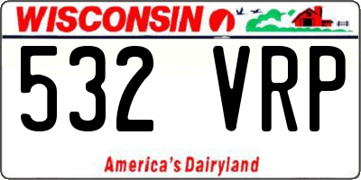 WI license plate 532VRP