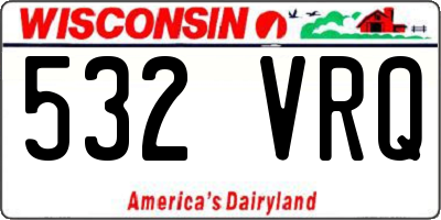 WI license plate 532VRQ