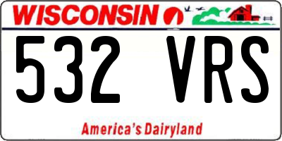 WI license plate 532VRS