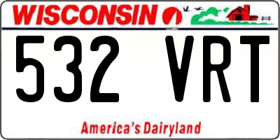 WI license plate 532VRT