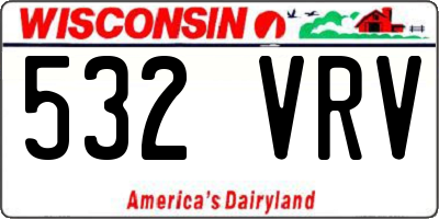WI license plate 532VRV