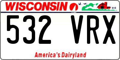 WI license plate 532VRX
