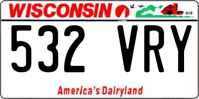 WI license plate 532VRY