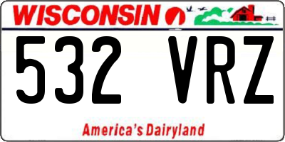 WI license plate 532VRZ