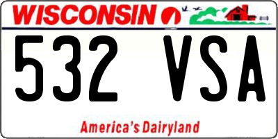 WI license plate 532VSA