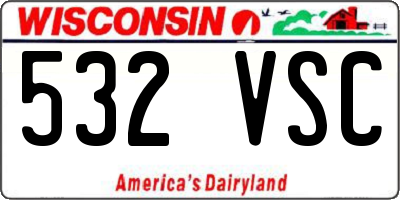 WI license plate 532VSC