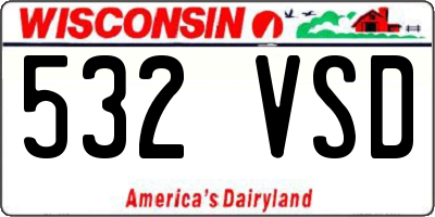 WI license plate 532VSD