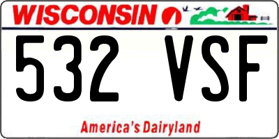 WI license plate 532VSF