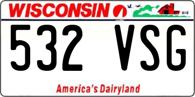 WI license plate 532VSG