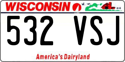 WI license plate 532VSJ