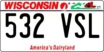 WI license plate 532VSL