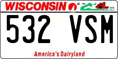 WI license plate 532VSM