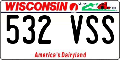 WI license plate 532VSS