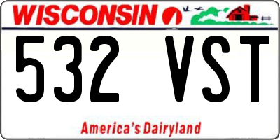 WI license plate 532VST