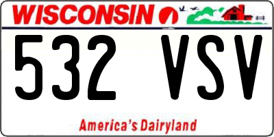 WI license plate 532VSV
