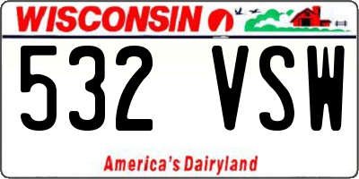 WI license plate 532VSW