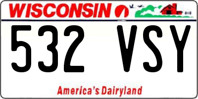 WI license plate 532VSY