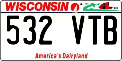 WI license plate 532VTB