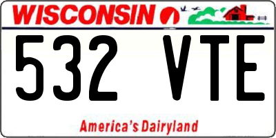 WI license plate 532VTE