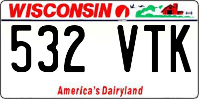 WI license plate 532VTK