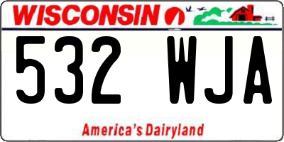 WI license plate 532WJA