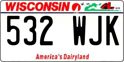 WI license plate 532WJK