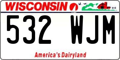 WI license plate 532WJM