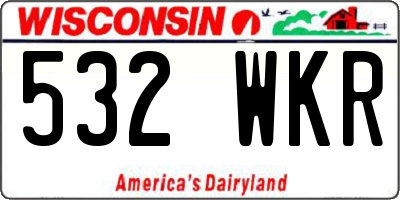 WI license plate 532WKR