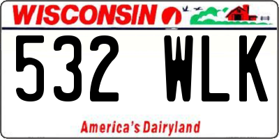 WI license plate 532WLK