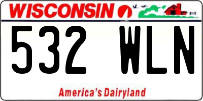 WI license plate 532WLN