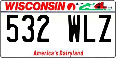 WI license plate 532WLZ