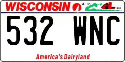 WI license plate 532WNC