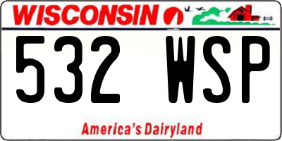 WI license plate 532WSP