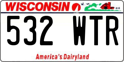 WI license plate 532WTR