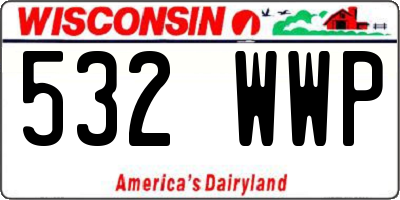 WI license plate 532WWP