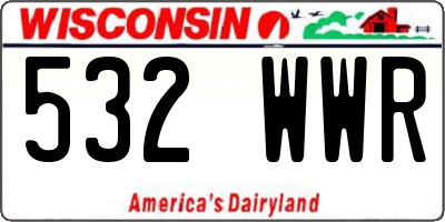 WI license plate 532WWR