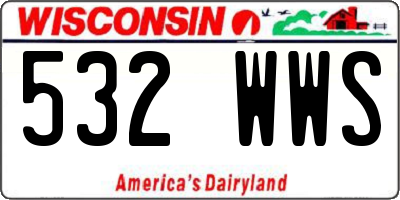 WI license plate 532WWS