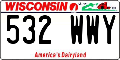 WI license plate 532WWY