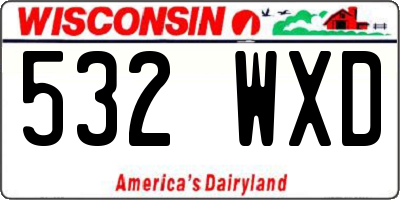 WI license plate 532WXD