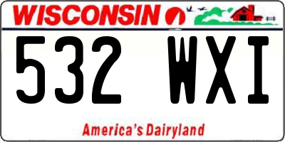 WI license plate 532WXI