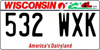 WI license plate 532WXK