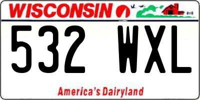 WI license plate 532WXL