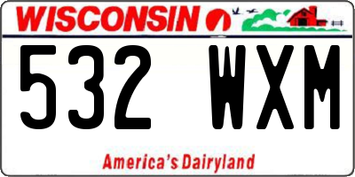 WI license plate 532WXM