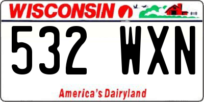 WI license plate 532WXN