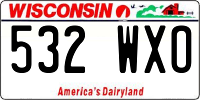 WI license plate 532WXO