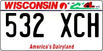 WI license plate 532XCH