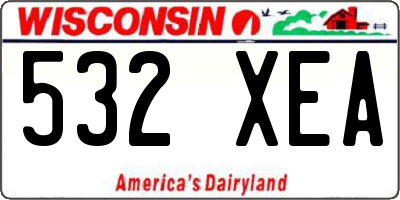 WI license plate 532XEA